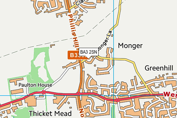 BA3 2SN map - OS VectorMap District (Ordnance Survey)