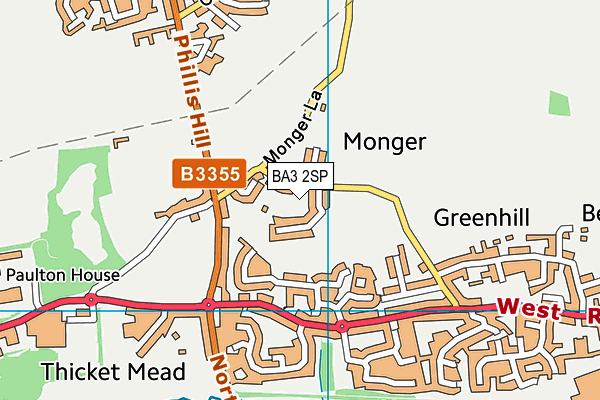 BA3 2SP map - OS VectorMap District (Ordnance Survey)