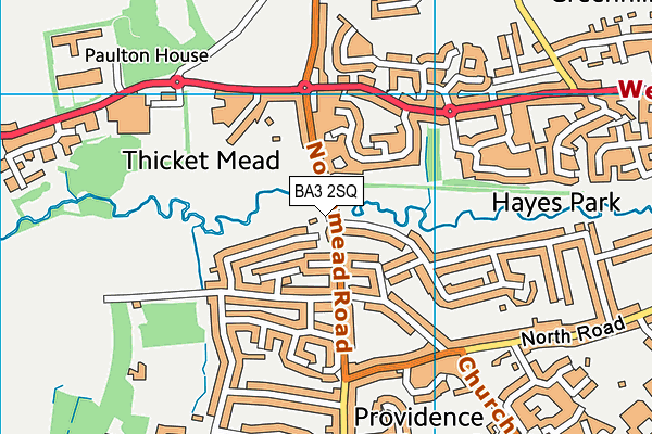 BA3 2SQ map - OS VectorMap District (Ordnance Survey)