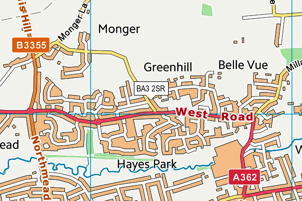 BA3 2SR map - OS VectorMap District (Ordnance Survey)