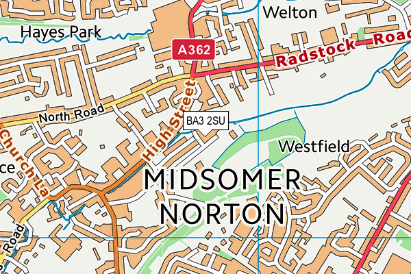 BA3 2SU map - OS VectorMap District (Ordnance Survey)