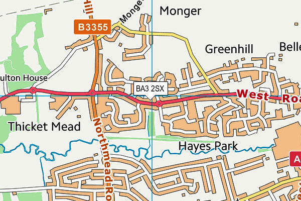 BA3 2SX map - OS VectorMap District (Ordnance Survey)