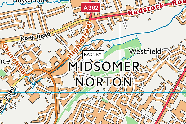 Dragonfly Leisure Midsomer Norton map (BA3 2SY) - OS VectorMap District (Ordnance Survey)