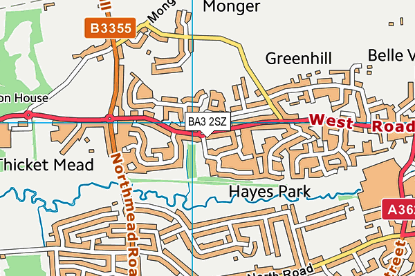 BA3 2SZ map - OS VectorMap District (Ordnance Survey)