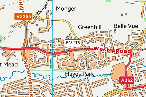 BA3 2TB map - OS VectorMap District (Ordnance Survey)