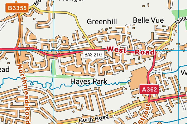 BA3 2TG map - OS VectorMap District (Ordnance Survey)