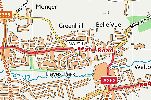 BA3 2TH map - OS VectorMap District (Ordnance Survey)