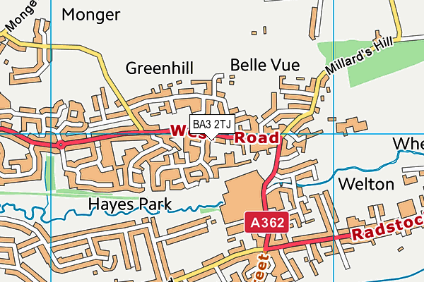 BA3 2TJ map - OS VectorMap District (Ordnance Survey)