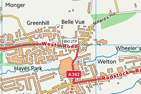 BA3 2TP map - OS VectorMap District (Ordnance Survey)