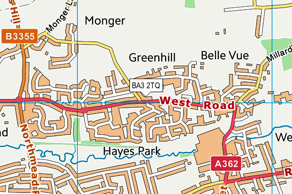 BA3 2TQ map - OS VectorMap District (Ordnance Survey)