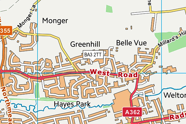 BA3 2TT map - OS VectorMap District (Ordnance Survey)