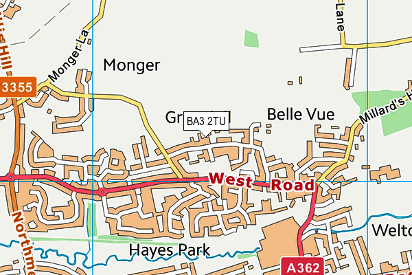 BA3 2TU map - OS VectorMap District (Ordnance Survey)