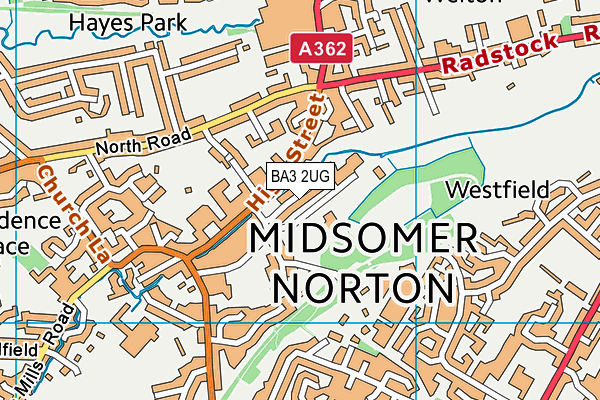 BA3 2UG map - OS VectorMap District (Ordnance Survey)