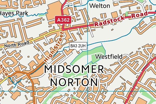 BA3 2UH map - OS VectorMap District (Ordnance Survey)