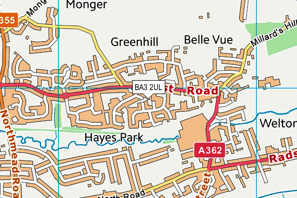 BA3 2UL map - OS VectorMap District (Ordnance Survey)