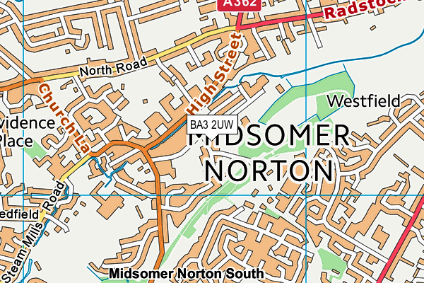 BA3 2UW map - OS VectorMap District (Ordnance Survey)