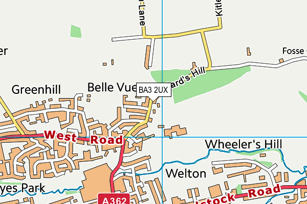 BA3 2UX map - OS VectorMap District (Ordnance Survey)