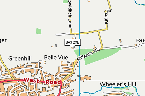 BA3 2XE map - OS VectorMap District (Ordnance Survey)