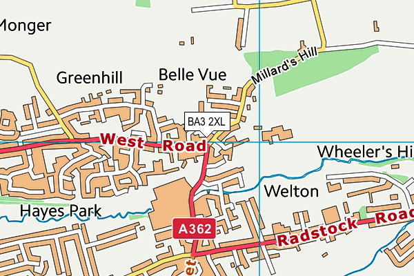 BA3 2XL map - OS VectorMap District (Ordnance Survey)