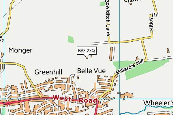 BA3 2XQ map - OS VectorMap District (Ordnance Survey)