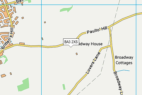 BA3 2XS map - OS VectorMap District (Ordnance Survey)