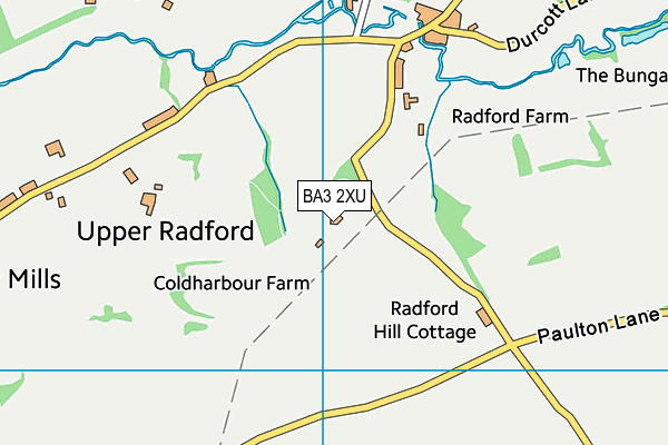 BA3 2XU map - OS VectorMap District (Ordnance Survey)