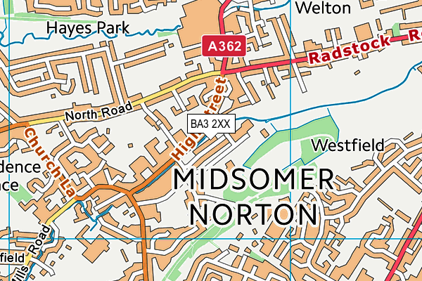 BA3 2XX map - OS VectorMap District (Ordnance Survey)