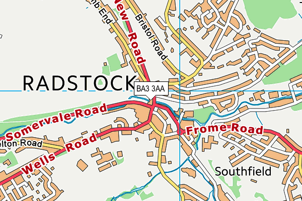 BA3 3AA map - OS VectorMap District (Ordnance Survey)