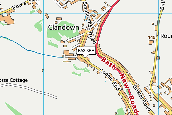 BA3 3BE map - OS VectorMap District (Ordnance Survey)