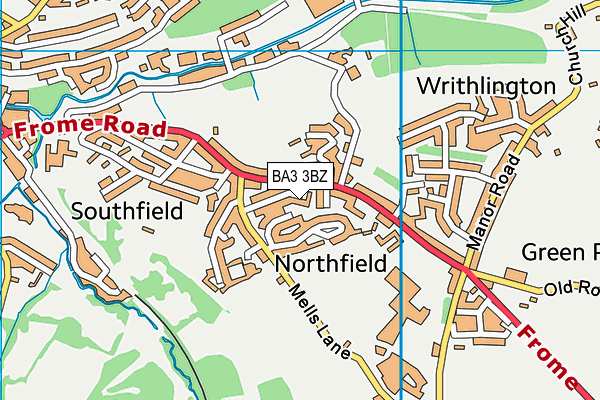 BA3 3BZ map - OS VectorMap District (Ordnance Survey)