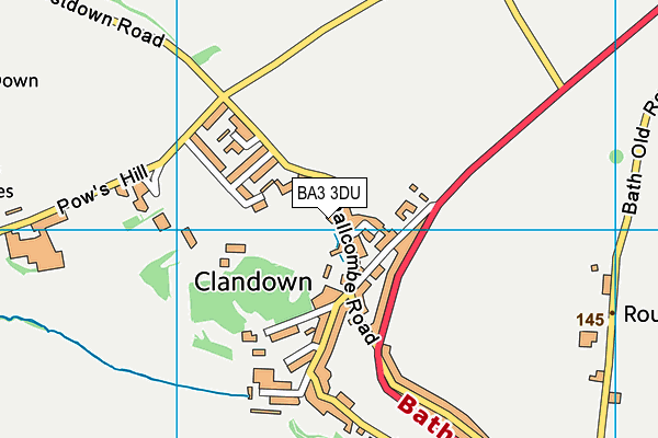 BA3 3DU map - OS VectorMap District (Ordnance Survey)