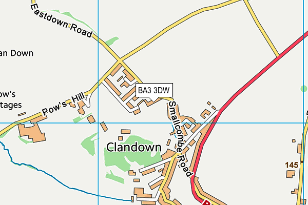 BA3 3DW map - OS VectorMap District (Ordnance Survey)