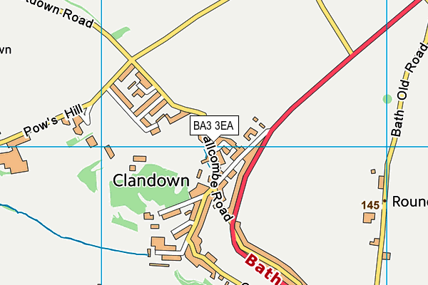 BA3 3EA map - OS VectorMap District (Ordnance Survey)