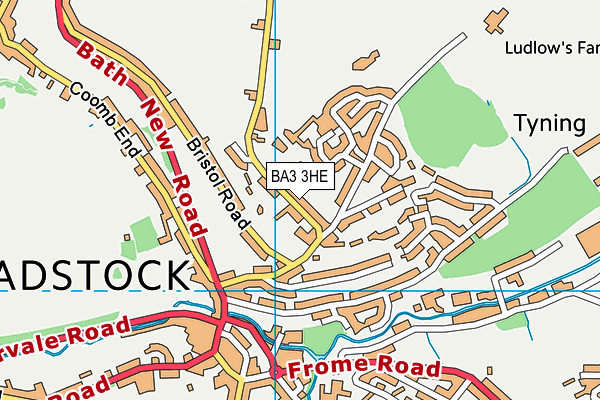 BA3 3HE map - OS VectorMap District (Ordnance Survey)