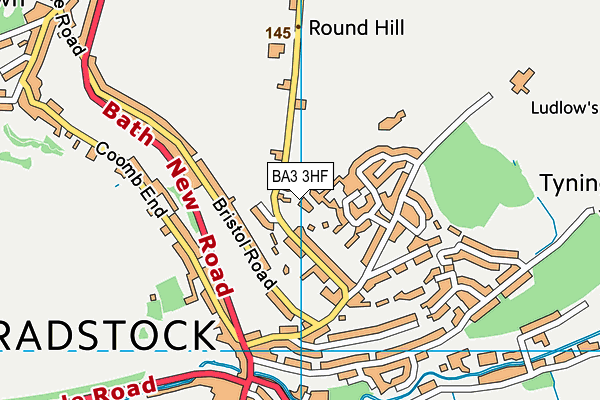 BA3 3HF map - OS VectorMap District (Ordnance Survey)