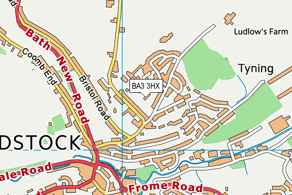 BA3 3HX map - OS VectorMap District (Ordnance Survey)