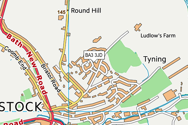 BA3 3JD map - OS VectorMap District (Ordnance Survey)