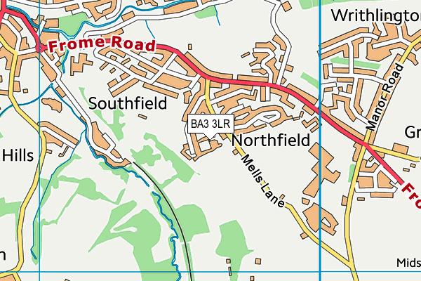 BA3 3LR map - OS VectorMap District (Ordnance Survey)