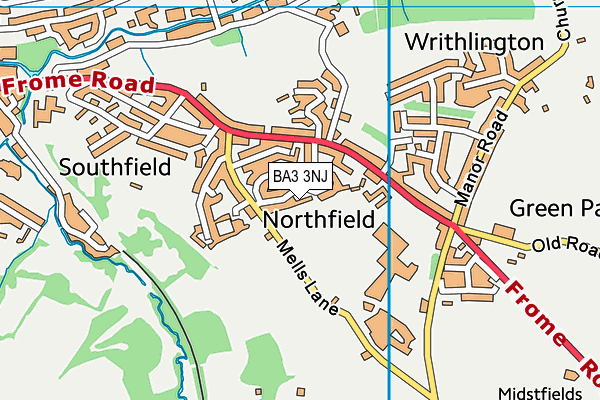 BA3 3NJ map - OS VectorMap District (Ordnance Survey)