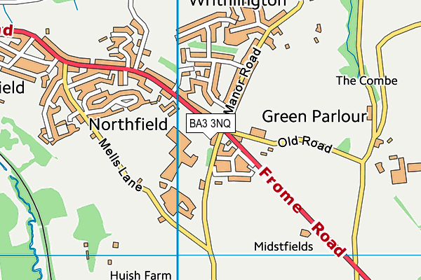 Writhlington School map (BA3 3NQ) - OS VectorMap District (Ordnance Survey)