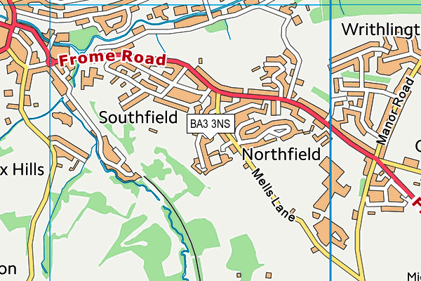 BA3 3NS map - OS VectorMap District (Ordnance Survey)