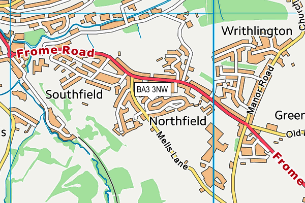 BA3 3NW map - OS VectorMap District (Ordnance Survey)