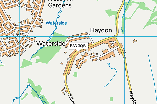 BA3 3QW map - OS VectorMap District (Ordnance Survey)