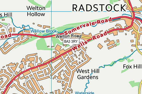 BA3 3RY map - OS VectorMap District (Ordnance Survey)