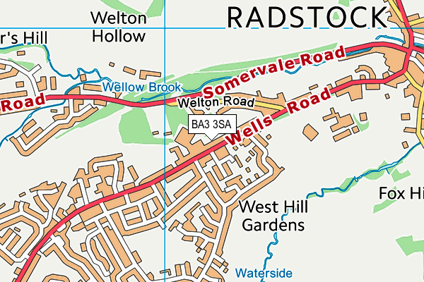 BA3 3SA map - OS VectorMap District (Ordnance Survey)