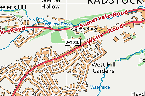 BA3 3SB map - OS VectorMap District (Ordnance Survey)