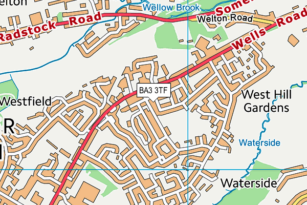 BA3 3TF map - OS VectorMap District (Ordnance Survey)