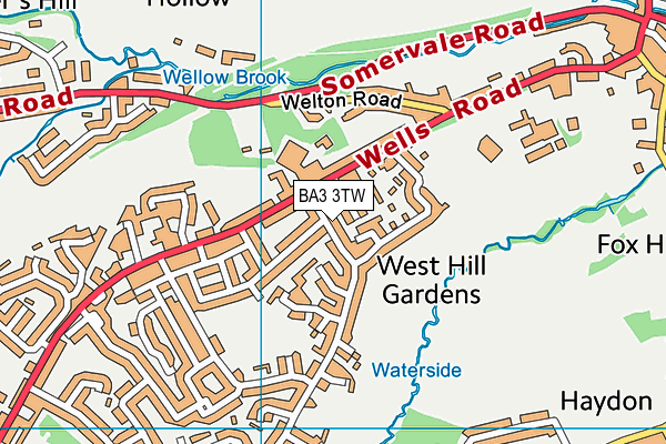 BA3 3TW map - OS VectorMap District (Ordnance Survey)