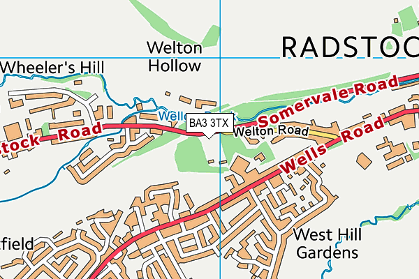 BA3 3TX map - OS VectorMap District (Ordnance Survey)