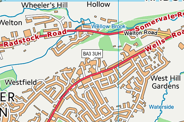 BA3 3UH map - OS VectorMap District (Ordnance Survey)